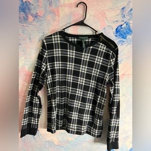 LAUREN JEANS CO. RALPH LAUREN PLAID TOP XL